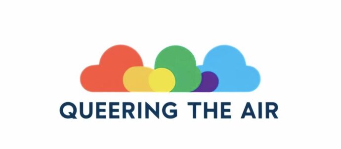 rainbow clouds on white background