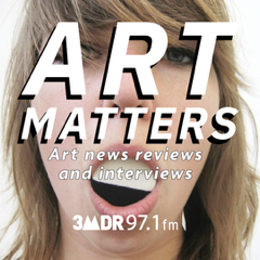 Art Matter white text with Sal's face in the backgrounds