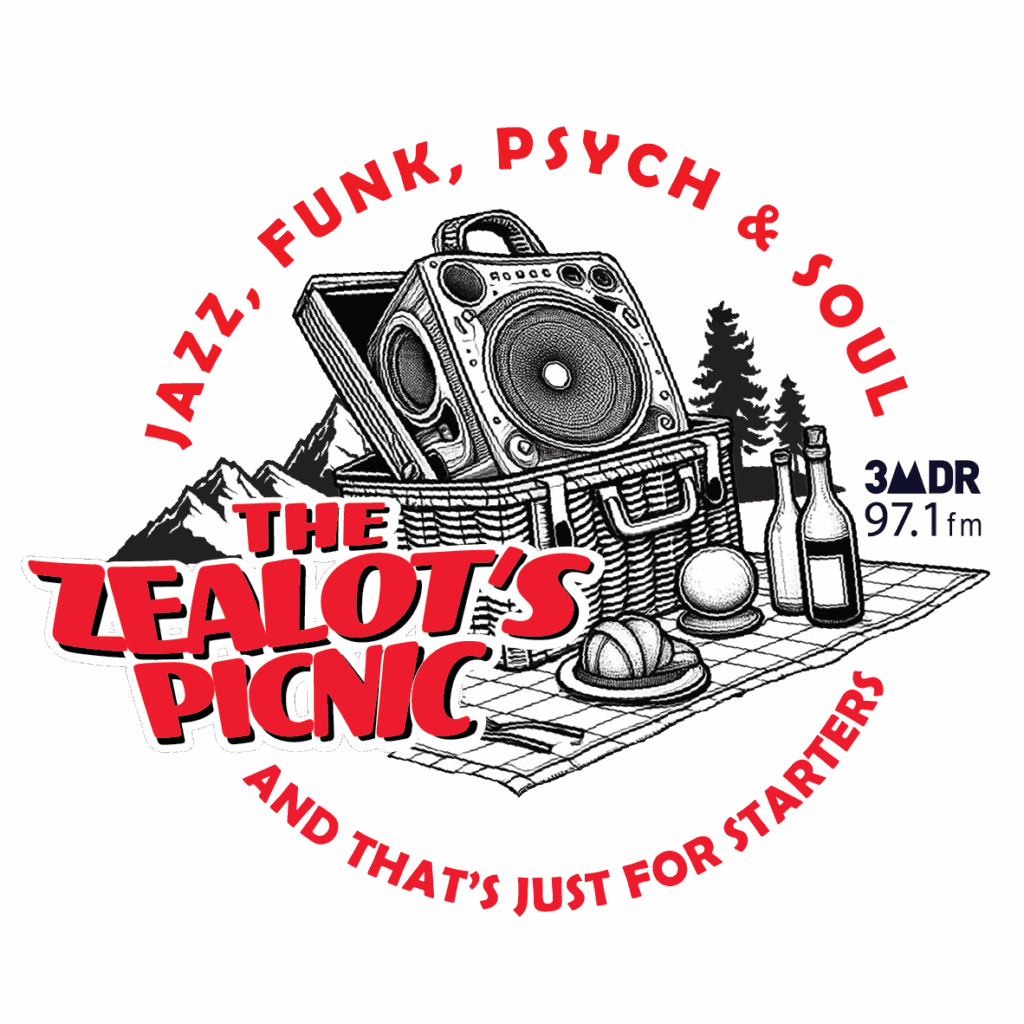 The Zealot's picnic logo: picnic basked with a radio in it