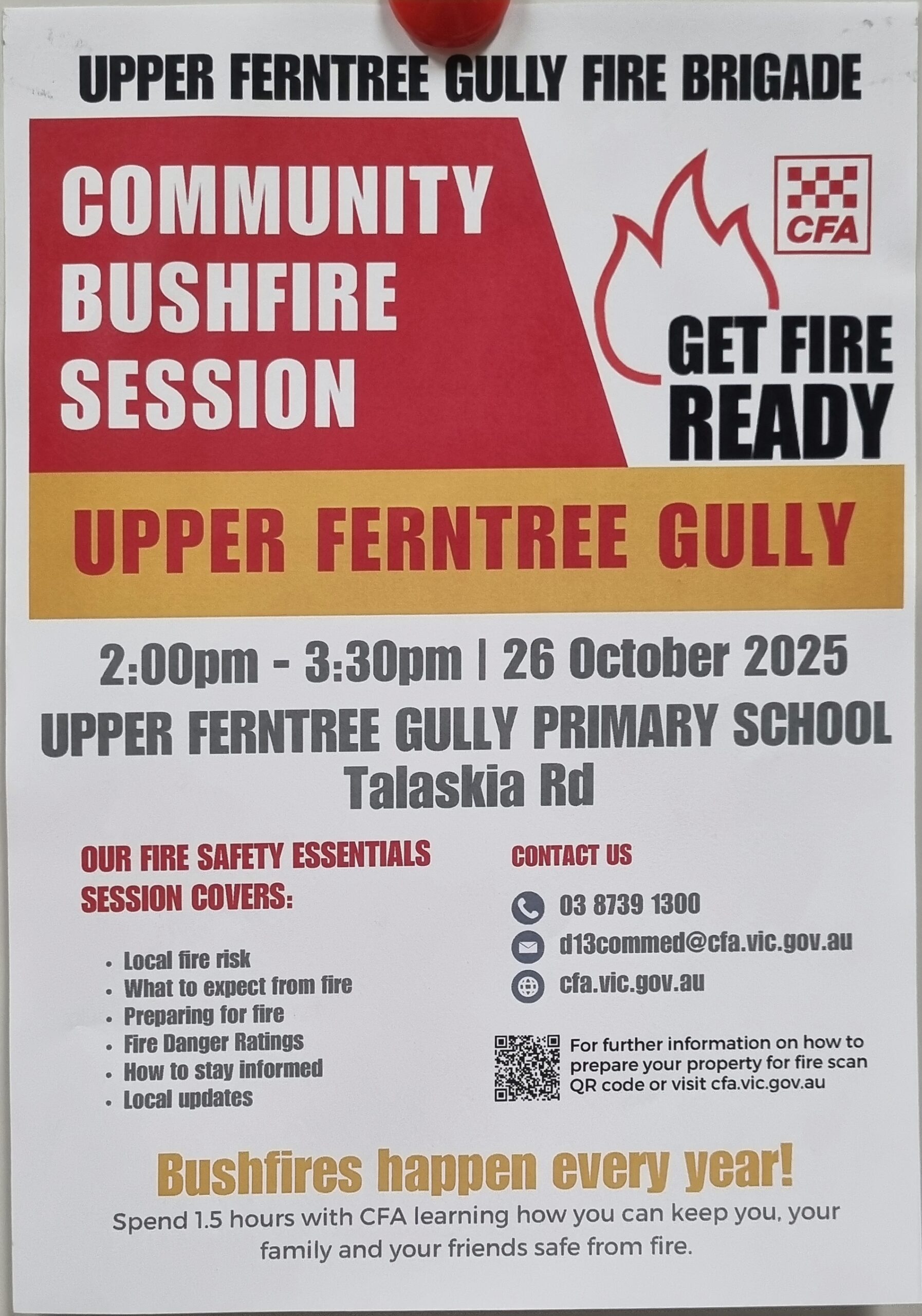Get Fire Ready! Community Bushfire Awareness Session – 3MDR